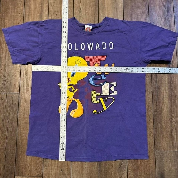 Vintage Tweety Bird T Shirt Colorado Women's Large‎ Purple 1997 - Picture 5 of 5